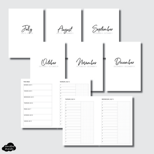A6 Rings Size | JUL - DEC 2023 Bundle: Weekly/Daily TIMED Printable Insert