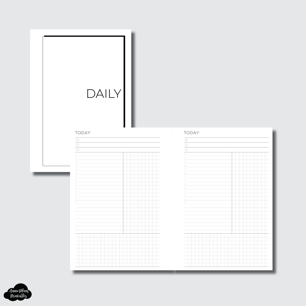 A6 Rings Size | BASIC UNDATED DAILY Printable Insert – AnniePlansPrintables, LLC