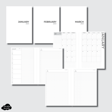 A6 Rings Size | JAN - MAR 2024 CLASSIC DAILY Printable Insert