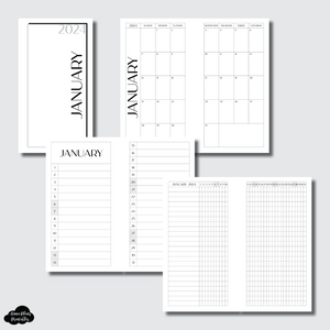 Personal Rings Size | JANUARY - DECEMBER 2024 Catch All Monthly Layout Printable Insert