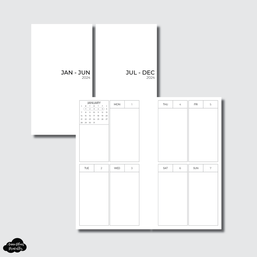 Personal Rings Size | 2024 NEW Vertical Week on 2 Pages Printable Inse ...