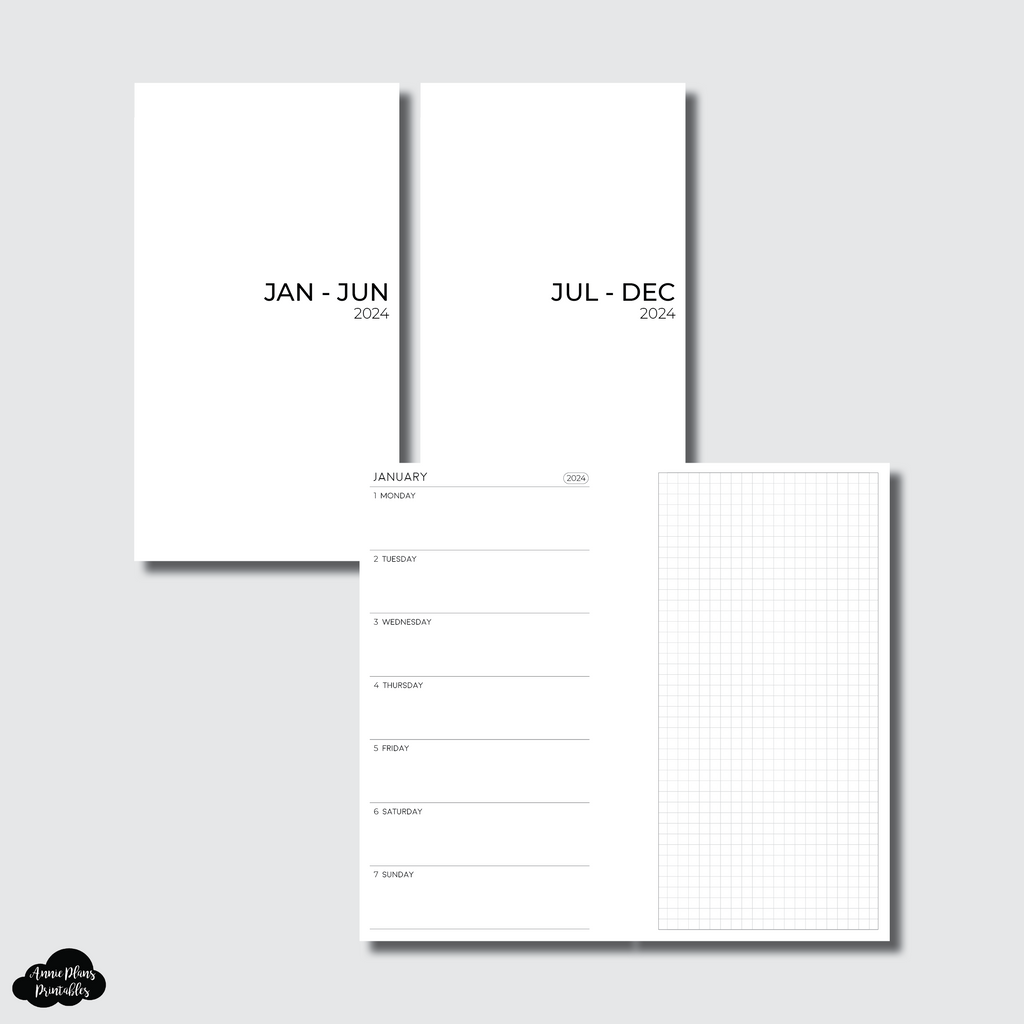 Personal Rings Size | 2024 NEW Horizontal Week on 1 Page + GRID Printa ...