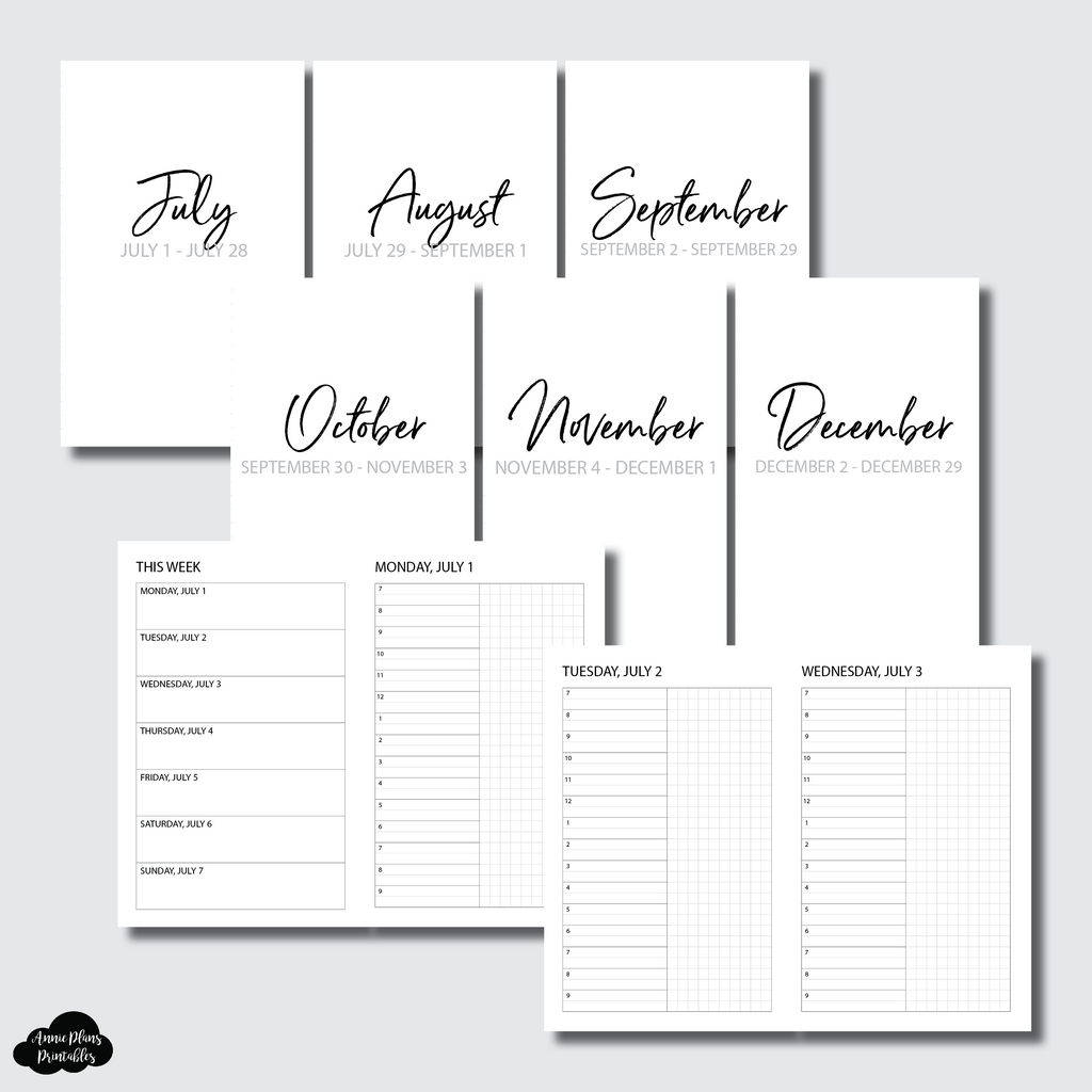 Pocket TN Size | JUL - DEC 2024 Bundle: Weekly/Daily TIMED Printable I ...