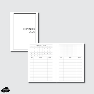 A6 Rings Size | 2024 Monthly Expense Calendar Printable Insert