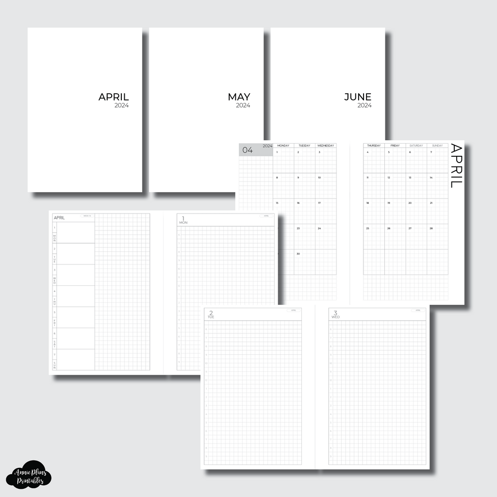 A6 Rings Size | APR - JUN 2024 CLASSIC DAILY Printable Insert ...