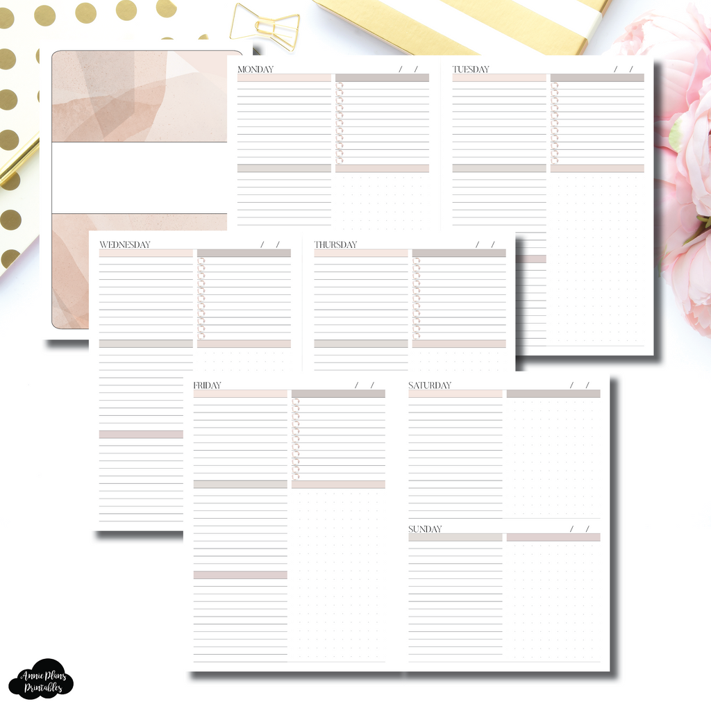 B6 TN Size | Undated Neutral Abstract Daily Printable Insert ...