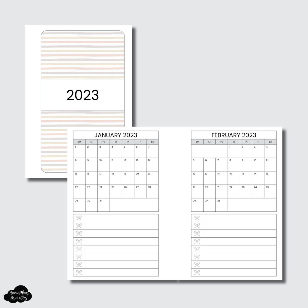 Pocket Rings Size | 2023 Single Page Monthly + Lists Printable Insert ...