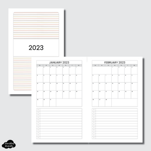 Half Letter Rings Size | 2023 Single Page Monthly + Lists Printable Insert