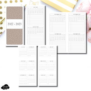 H Weeks Size | 2022 - 2023 Academic 2 Month on a Page with Important Dates PRINTABLE INSERT