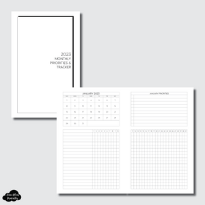 Half Letter Rings Size | 2023 Monthly Priorities & Tracker Printable Insert