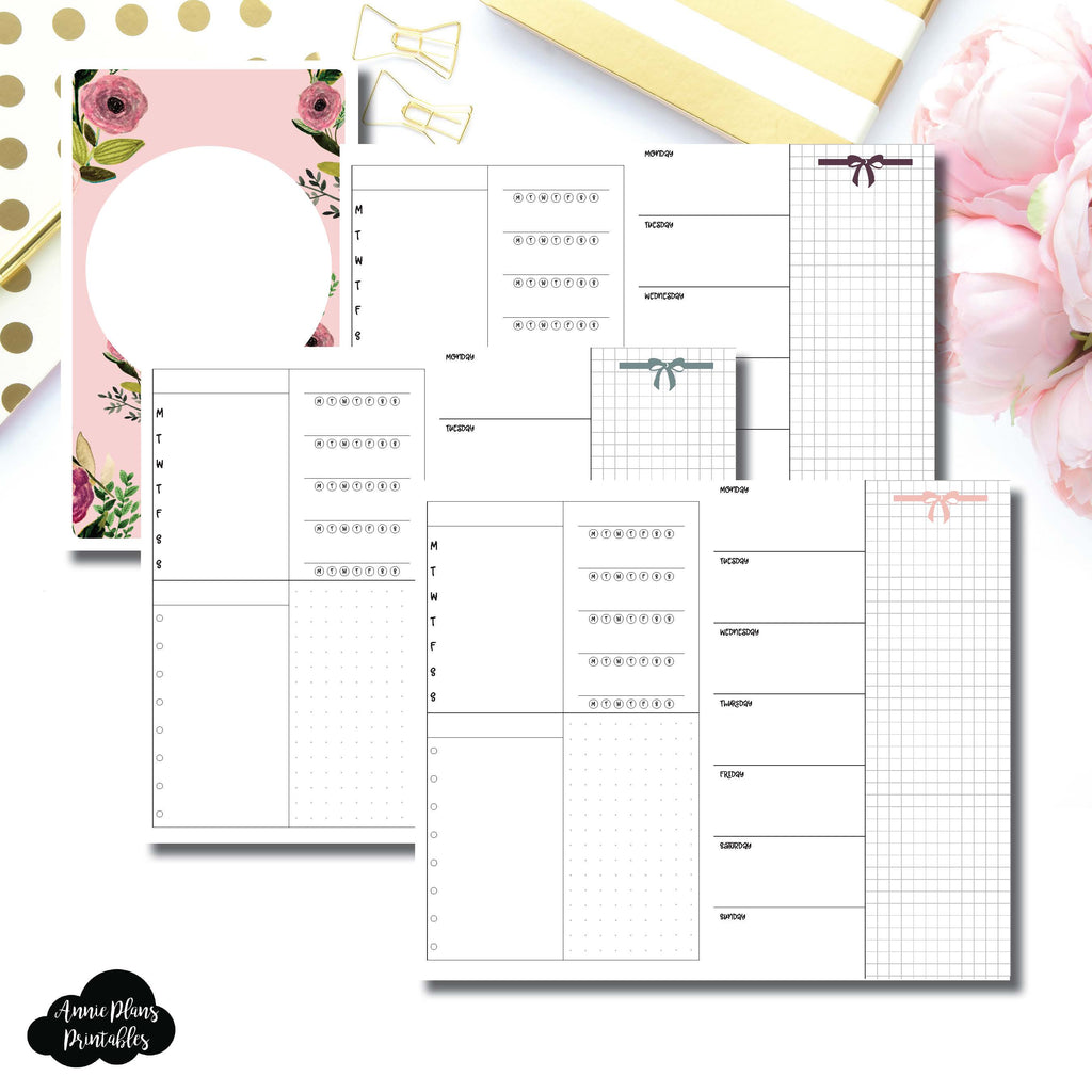 Cahier TN Size | Undated Week on 2 Page Layout Printable Insert ...
