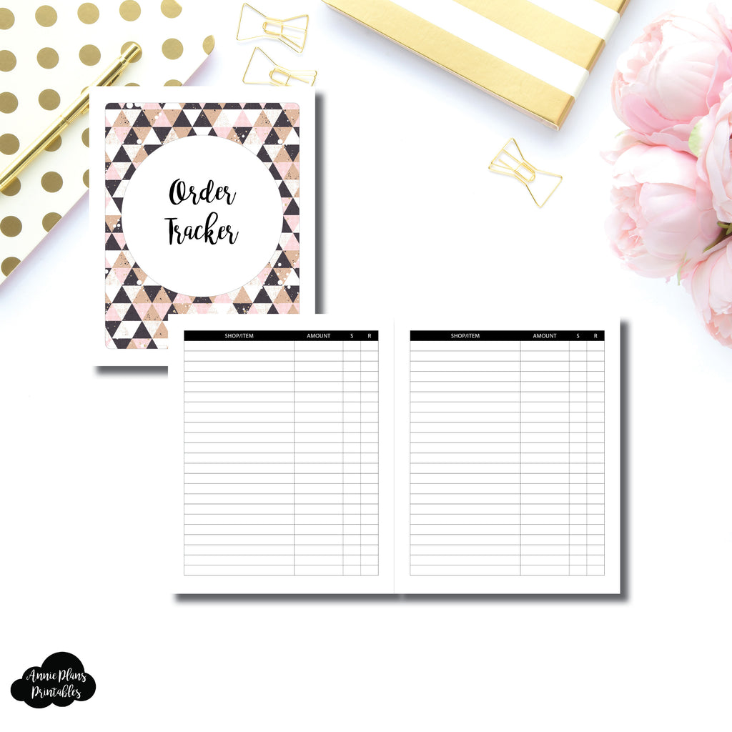 A5 Wide Rings SIZE Basic Order Tracker Printable Insert