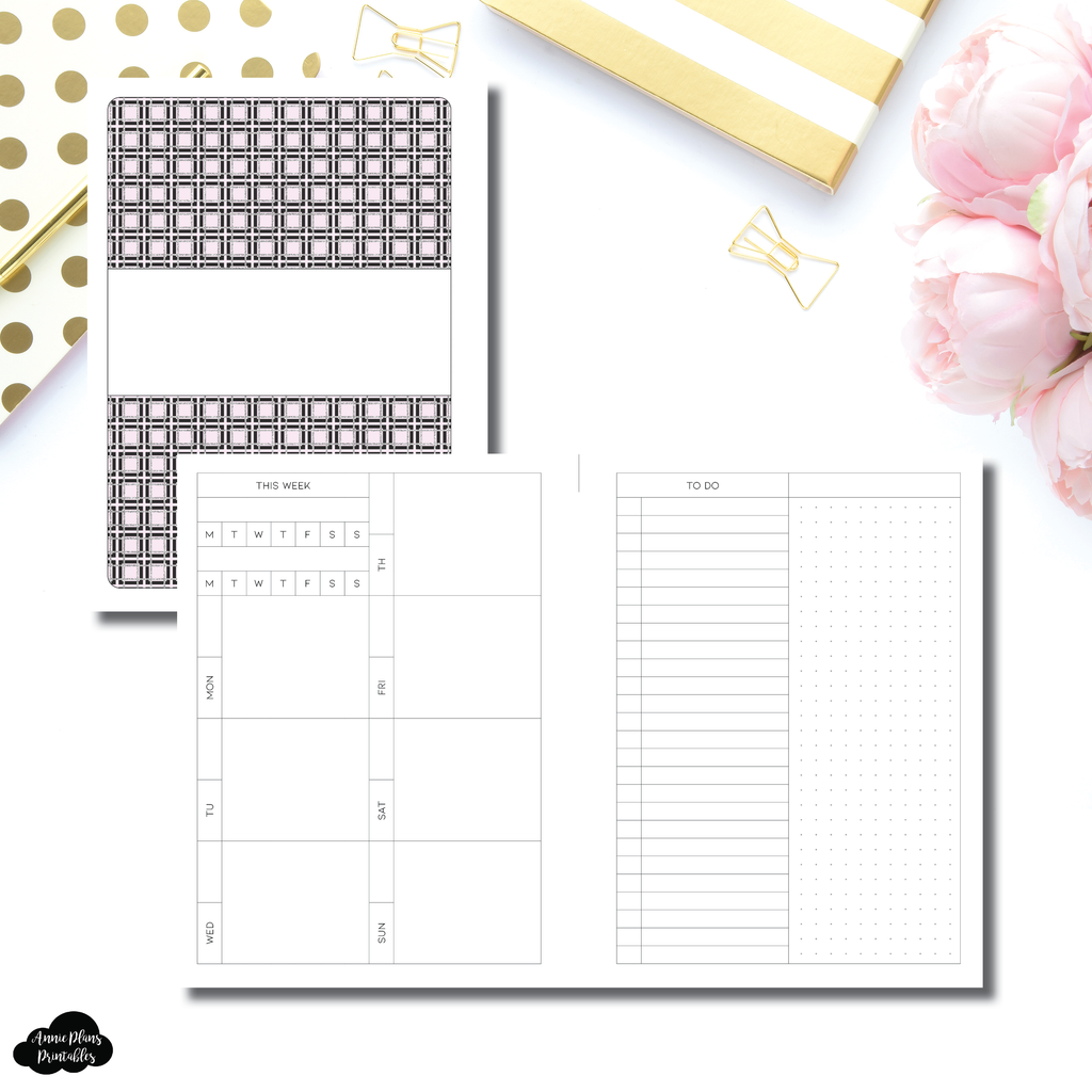 A5 Wide Rings Size | Undated Structured Weekly With Habit Tracker + To ...