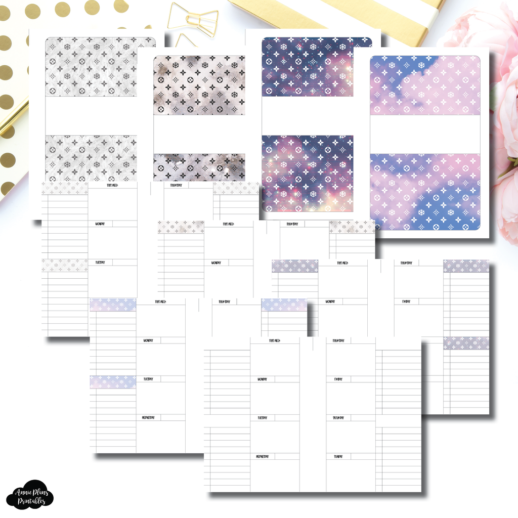 A5 Wide Rings Size Winter Luxe Weekly Printable Insert