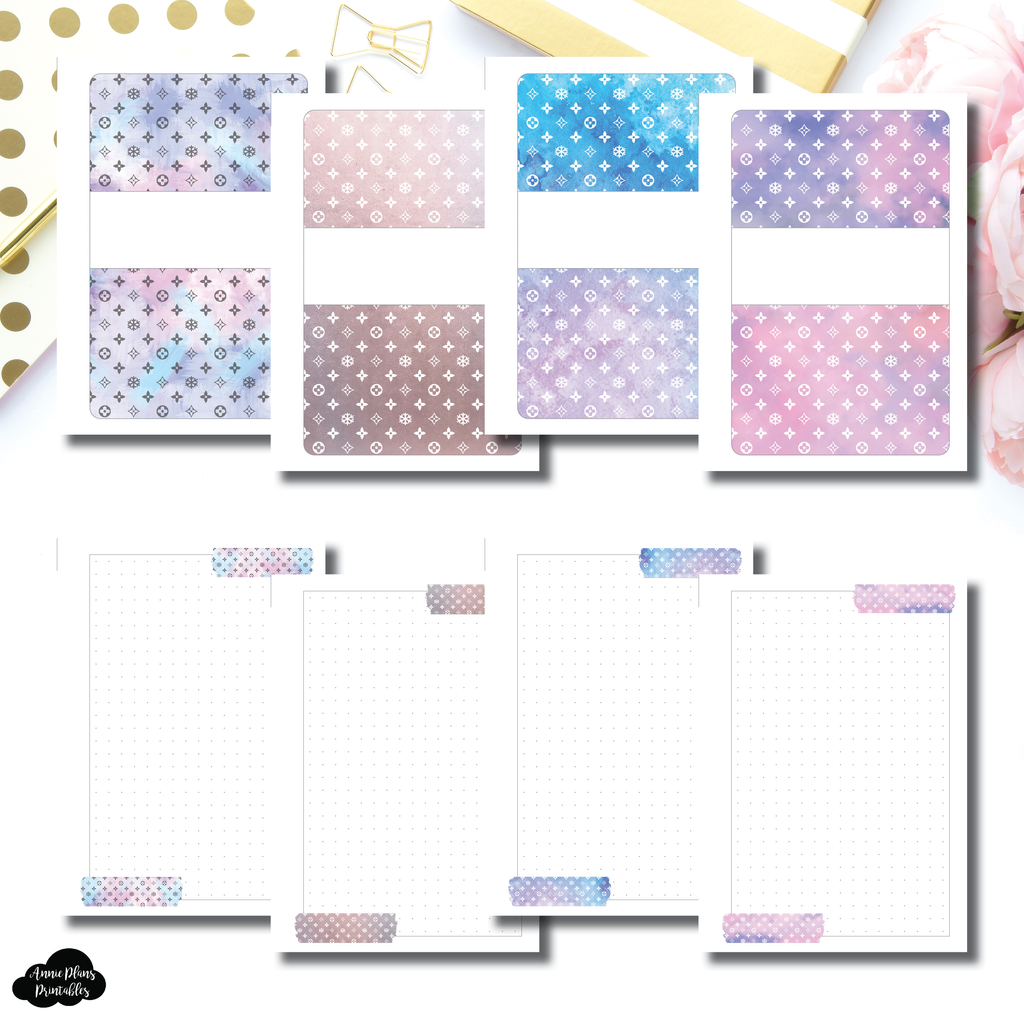 A5 Wide Rings Size | Winter Luxe Washi Notes Printable Insert ...
