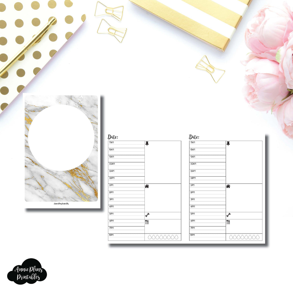 B6 TN Size | UNDATED (TIMED) Daily Printable Insert for Travelers Note ...