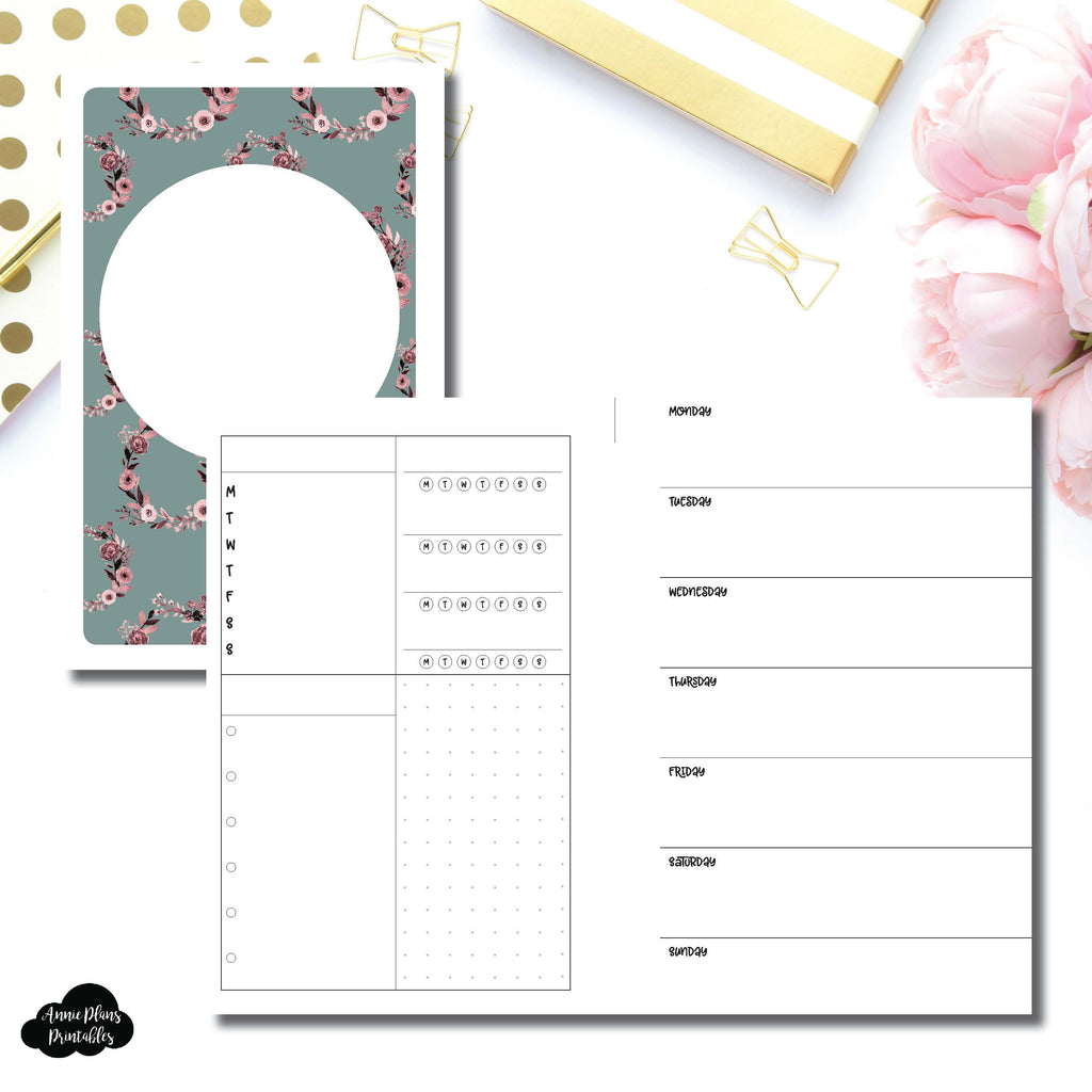 Mini HP Size | Undated Horizontal Week on 2 Page Layout Printable Inse ...