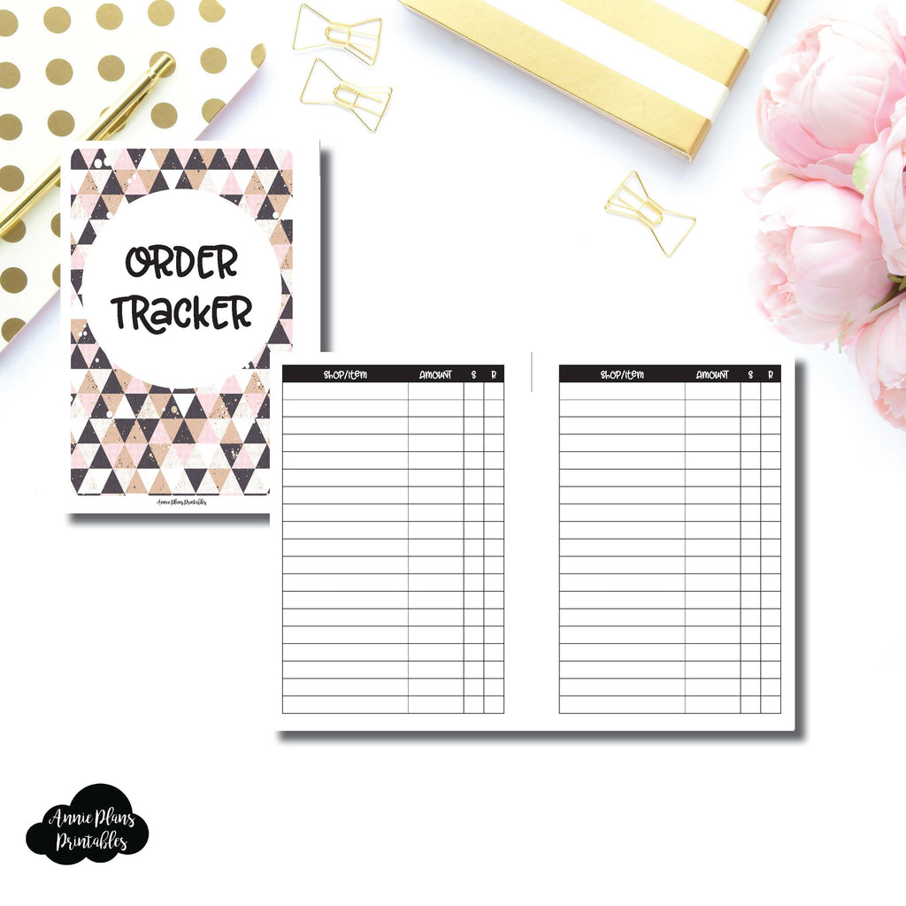 Personal Wide Rings SIZE | Basic Order Tracker Printable Insert ...