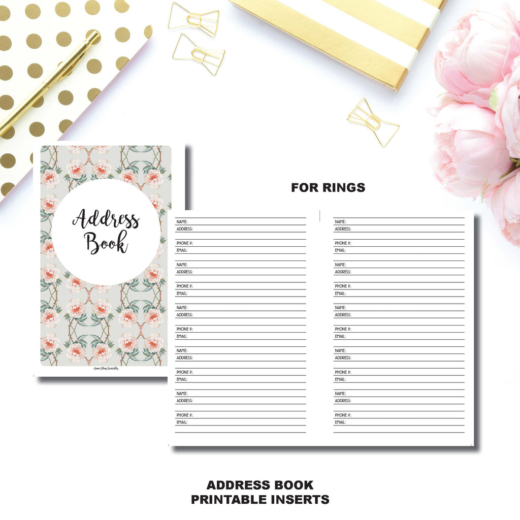 Half Letters Rings Size | Address Book Printable Insert ...