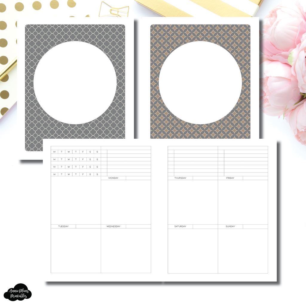 A5 Wide Rings Size Structured Vertical Printable Insert