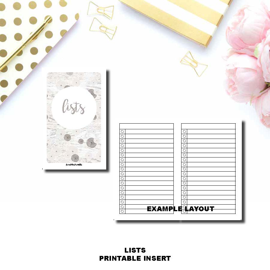 CAHIER TN SIZE | Lists Printable Insert © – AnniePlansPrintables, LLC