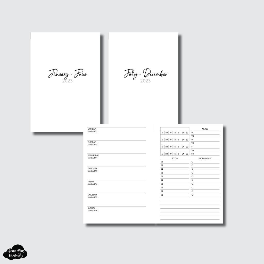 Personal Wide Rings Size | JAN - DEC 2023 | Week on 1 Page With Tracke ...