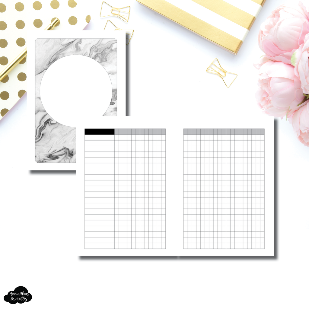 A5 Rings Size | Undated 12 Month Habit Tracker Printable Insert ...