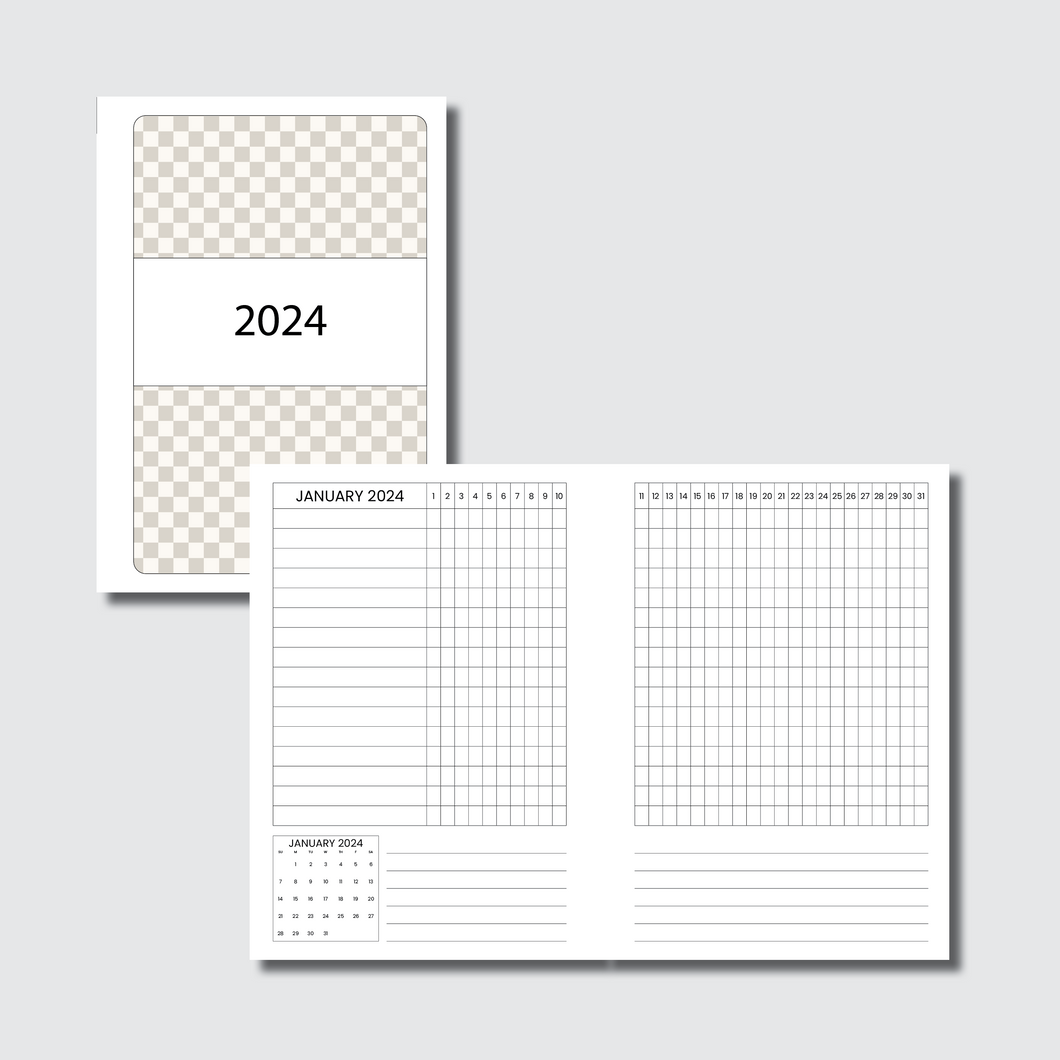 Personal Wide Rings Size | 2024 Dated Tracker Printable Insert