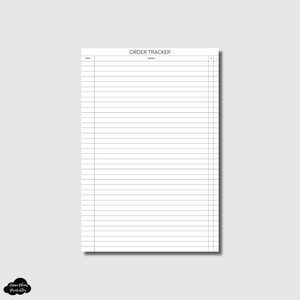 A5 Notebook Size | Order Tracker Printable Insert