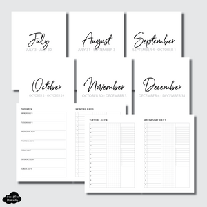 A5 Rings Size | JUL - DEC 2023 Bundle: Weekly/Daily 3 COLUMN TIMED Printable Insert