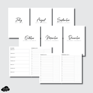 B6 TN Size | JUL - DEC 2023 Bundle: Weekly/Daily TIMED Printable Insert