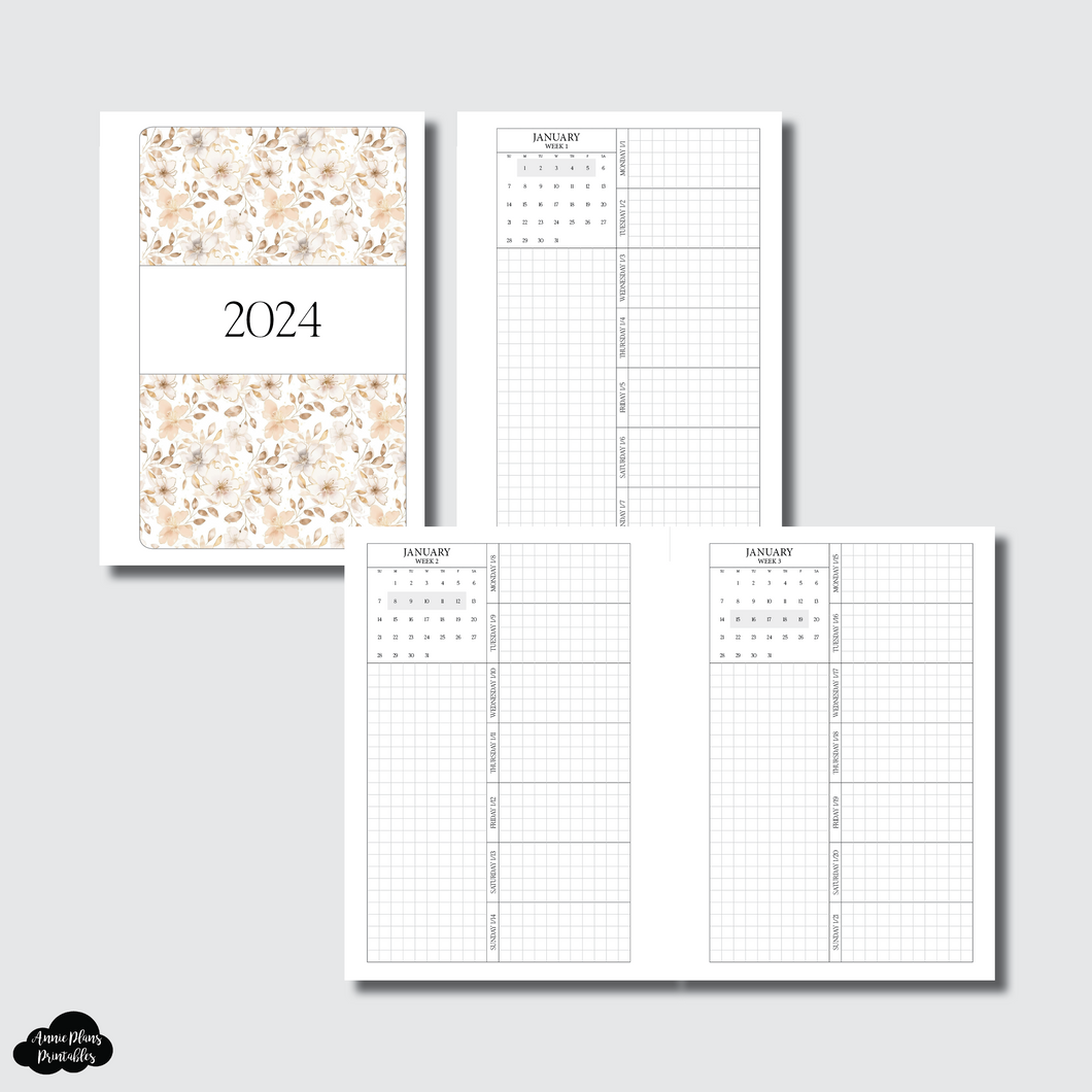A6 Rings Size | 2024 Week on 1 Page GRID with Calendar Printable Inser – AnniePlansPrintables, LLC a6-rings-size-2024-week-on-1-page-grid-with-calendar-printable-inser-annieplansprintables-llc