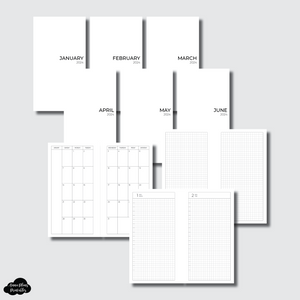 Personal Rings Size | NEW JAN  - JUN 2024 Bundle: Full Month Daily with Monthly Calendar Printable Insert