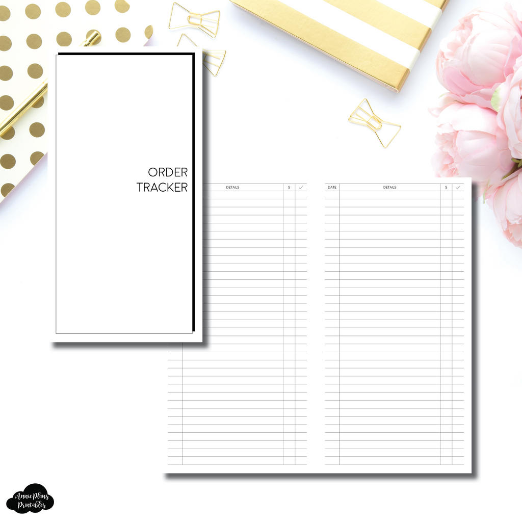 Standard TN Size | Basic Order Tracker Printable Insert ...