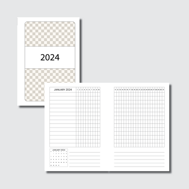 A6 Rings Size | 2024 Dated Tracker Printable Insert