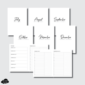 A6 TN Size | JUL - DEC 2023 Bundle: Weekly/Daily TIMED Printable Insert