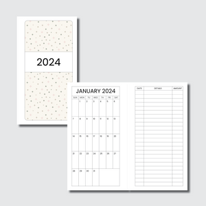 A6 Rings Size | 2024 Monthly Expense Calendar Printable Insert