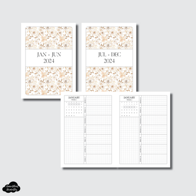 Passport TN Size | 2024 Week on 1 Page GRID with Calendar Printable Insert