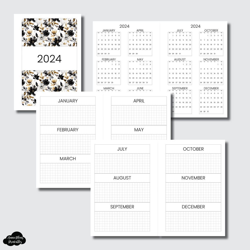 Classic HP Size | 2024 Year at a Glance on 2 Pages Printable Insert – AnniePlansPrintables, LLC classic-hp-size-2024-year-at-a-glance-on-2-pages-printable-insert-annieplansprintables-llc