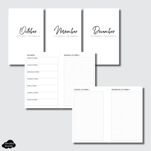 FC Rings Size | OCT - DEC 2023 Bundle: Weekly/Daily GRID Printable Insert