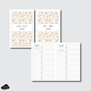 Pocket TN Size | 2024 Week on 1 Page GRID with Calendar Printable Insert