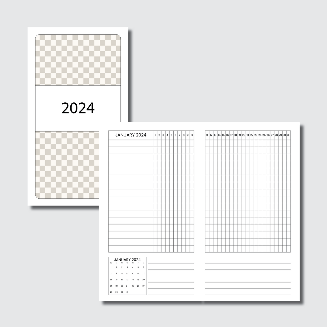 Personal TN Size | 2024 Dated Tracker Printable Insert