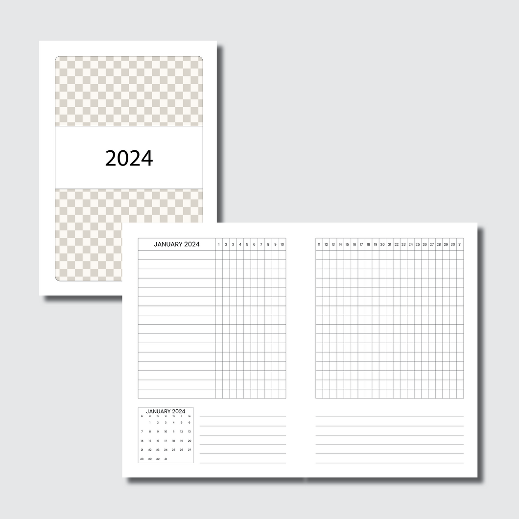 A5 Rings Size | 2024 Dated Tracker Printable Insert