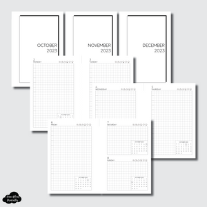 Pocket Rings Size | OCT - DEC 2023 EASY GRID DAILY Printable Insert