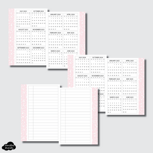 Pocket Rings Rings Size | 2023 - 2025 Academic Yearly [PINK COMPOSITION] Overviews Printable Insert