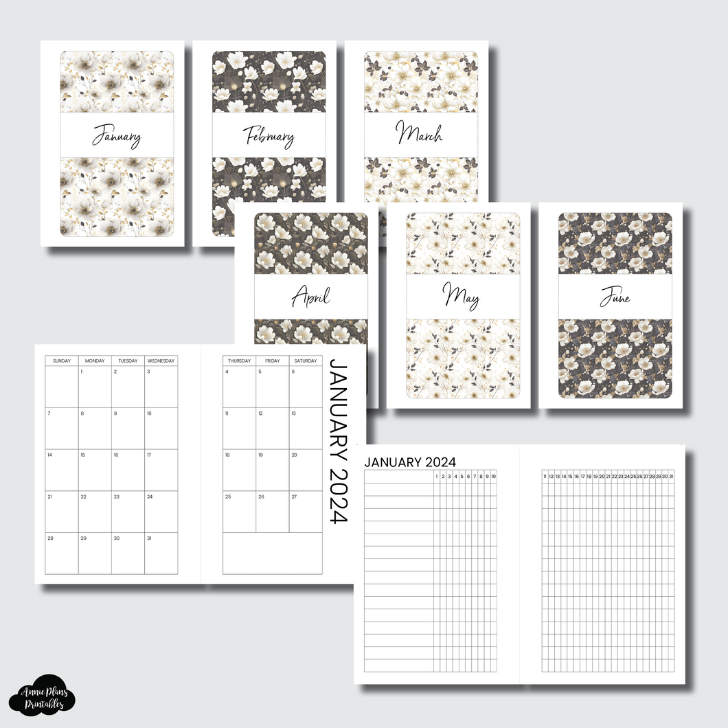 Pocket Plus Rings Size | JAN - JUN 2024 Monthly Calendar + Tracker Pri – AnniePlansPrintables, LLC pocket-plus-rings-size-jan-jun-2024-monthly-calendar-tracker-pri-annieplansprintables-llc