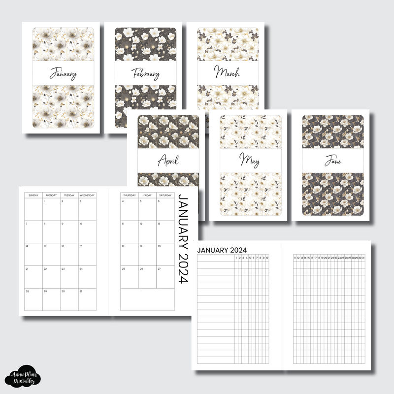 Pocket Plus Rings Size | JAN - JUN 2024 Monthly Calendar + Tracker Pri – AnniePlansPrintables, LLC pocket-plus-rings-size-jan-jun-2024-monthly-calendar-tracker-pri-annieplansprintables-llc