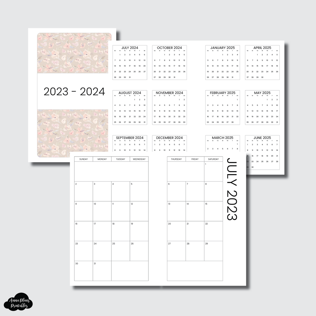 Mini HP Size | 2023 - 2024 SIMPLE FONT Academic Monthly Calendar (SUND – AnniePlansPrintables, LLC mini-hp-size-2023-2024-simple-font-academic-monthly-calendar-sund-annieplansprintables-llc