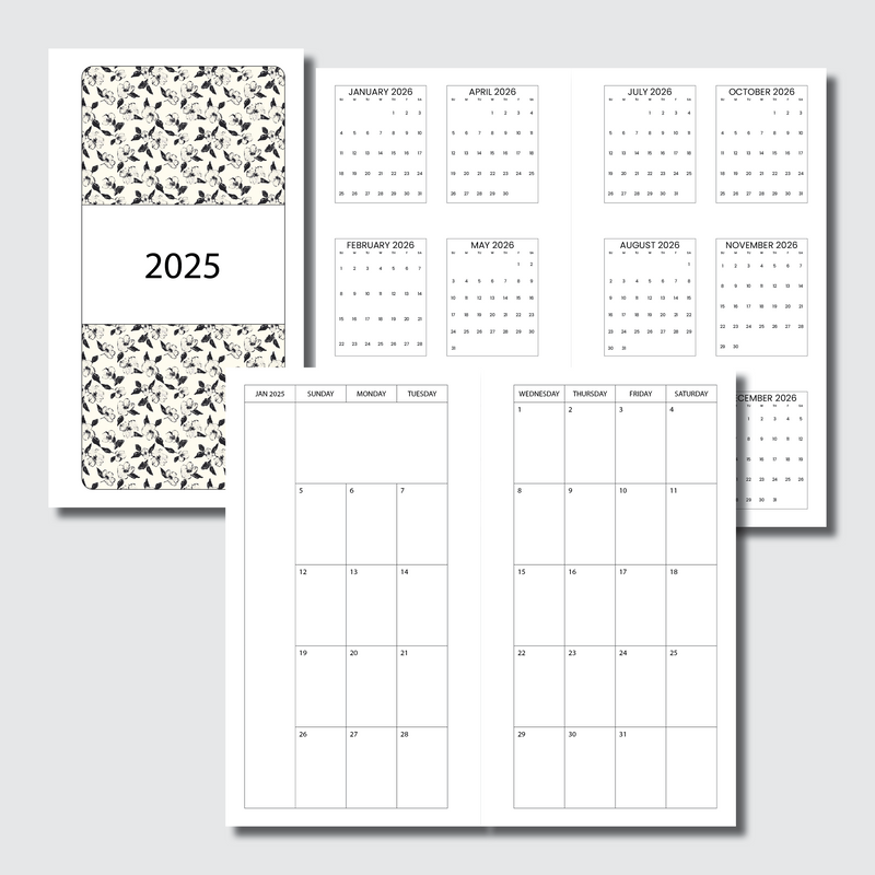 Mini HP Size | 2025 Minimalist Monthly Calendar (SUNDAY Start) PRINTAB – AnniePlansPrintables, LLC mini-hp-size-2025-minimalist-monthly-calendar-sunday-start-printab-annieplansprintables-llc