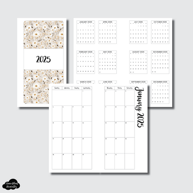 A6 Rings Size | 2025 CLASSIC FONT Monthly Calendar (SUNDAY Start) PRINTABLE INSERT